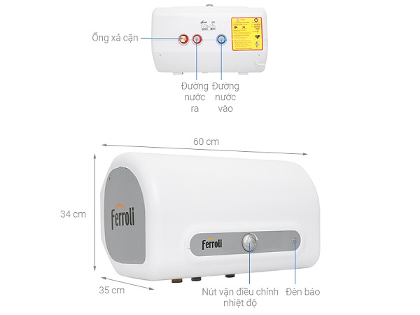 Bình nóng lạnh gián tiếp Ferroli EVO QQ ME 30